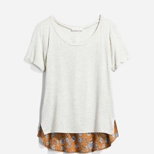 August Mist Seaside mix material knit top